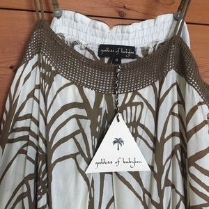 Goddess of Babylon Lucienne Dress in Fan Print NWT